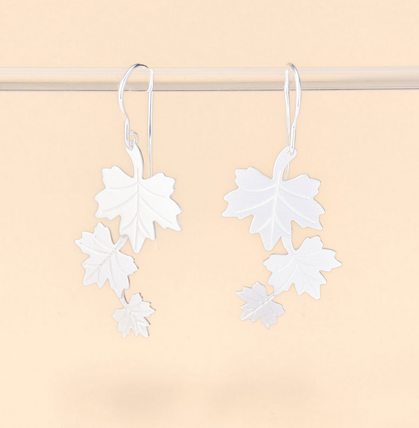 Dangling Maple Leaf Earrings