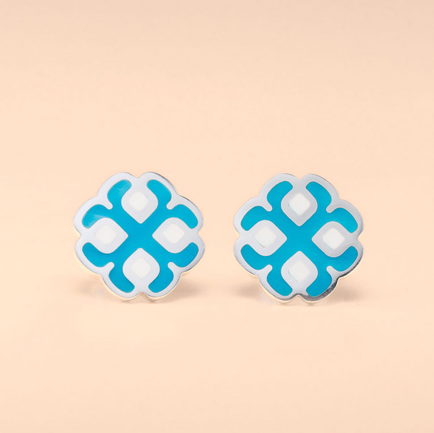Turquoise Enamel Post Earrings