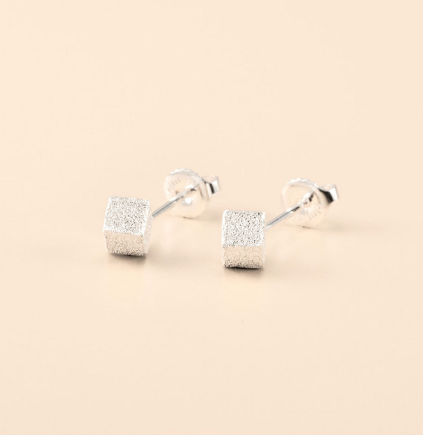 Textured Cube Post Earrings