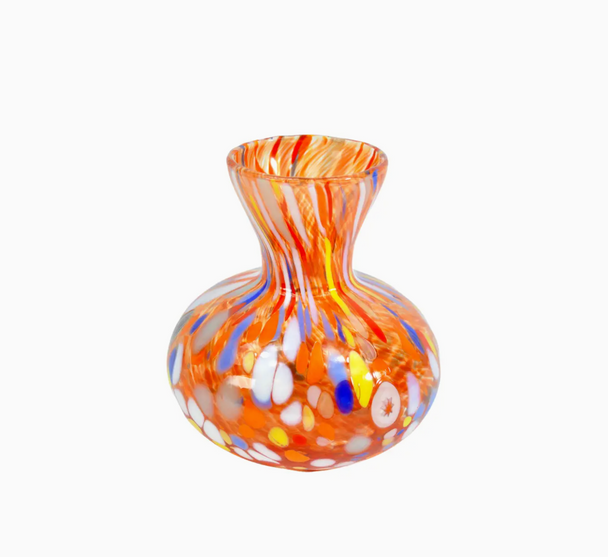 Tulip Squat Vase with Millefiori Accents