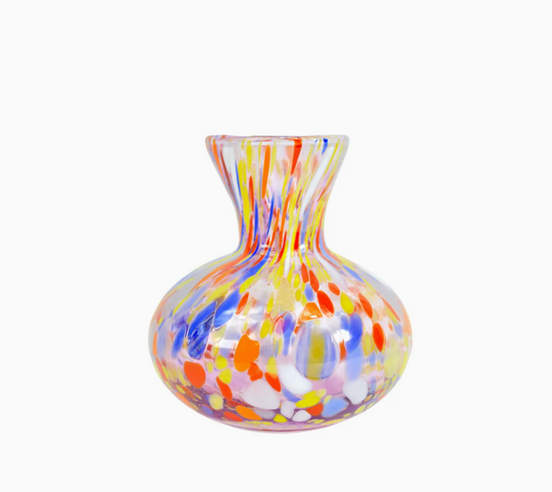 Tulip Squat Vase with Millefiori Accents