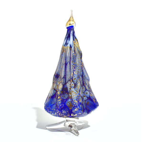 Murano Glass Cobalt Macchia Christmas Tree
