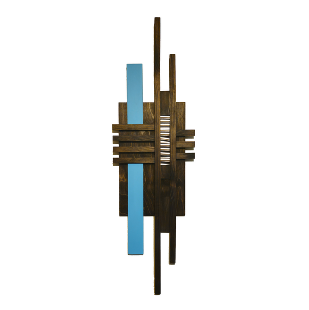 Medium Light Blue Wood Wall Hanging