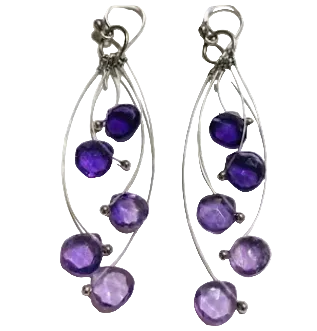 Purple Amethyst Tickle Earrings
