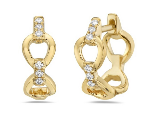 Interlocking Diamond Horseshoe Huggies