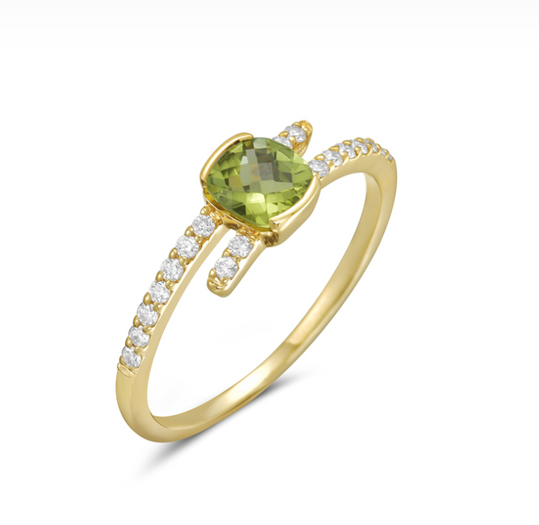 Half Bezel Peridot Ring