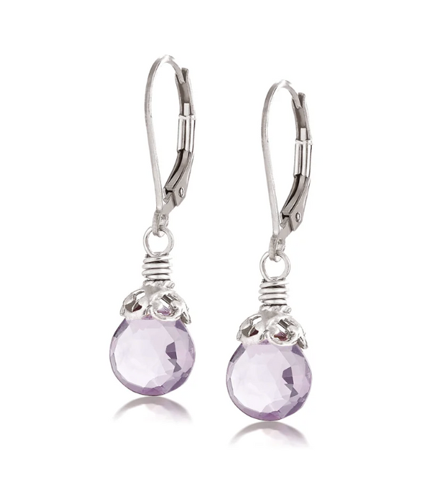 Lavender Amethyst Sterling Silver Earrings