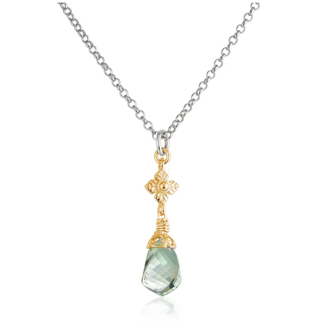 Green Amethyst Twist Necklace