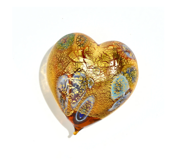 Murano Blown Glass Heart with Millefiori