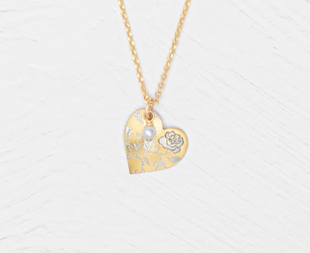 Budding Heart Pendant Necklace