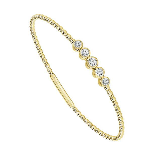 .68 CT Bezel Set Diamond Flexi Bangle