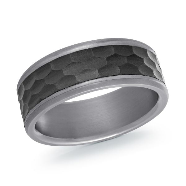 8MM Black Tantalum and Carbon FiberWedding Band