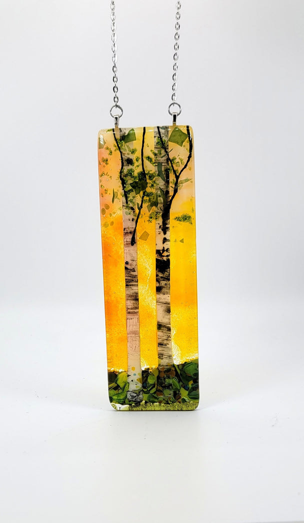 Orange Double Birch Small Window Hanger