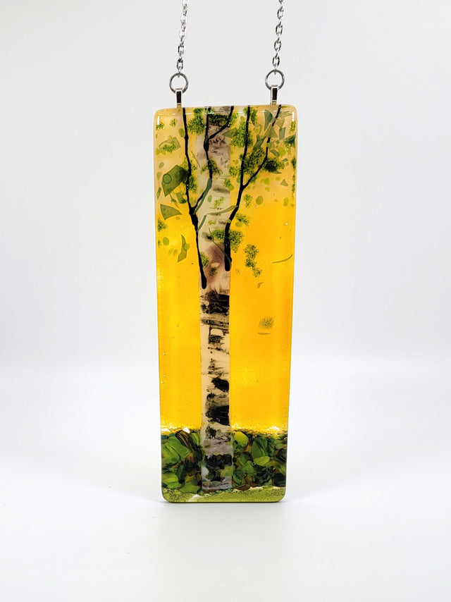 Yellow Single Birch Small Window Hanger