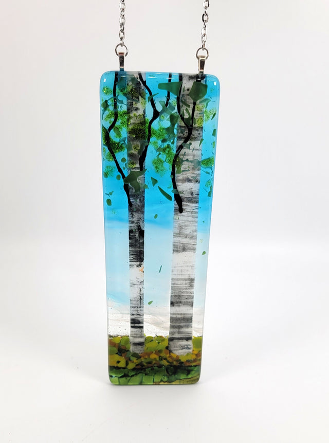 Blue Sky Double Birch Small Window Hanger
