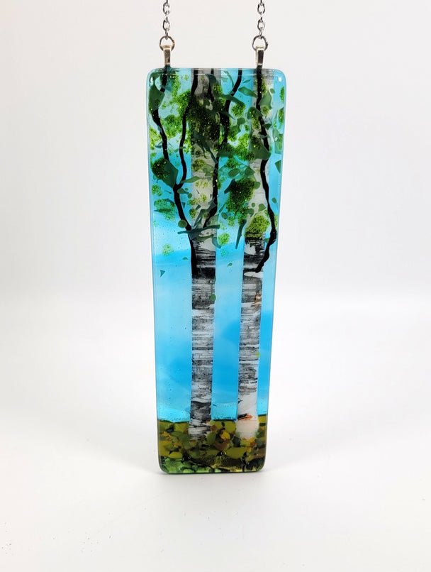 Blue Sky Double Birch Small Window Hanger
