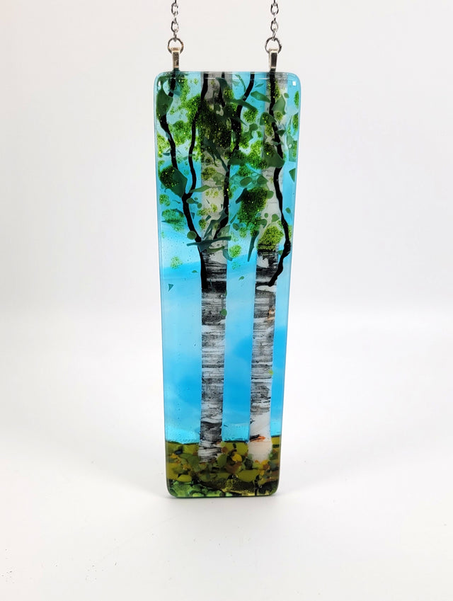 Blue Sky Double Birch Small Window Hanger