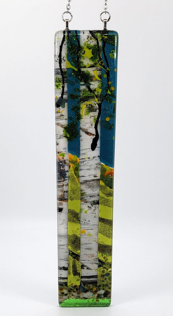 Double Birch Night Sky Medium Window Hanger