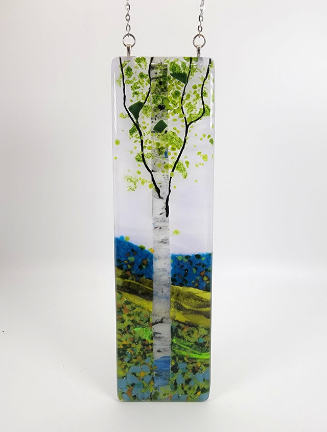 Lake Michigan Single Birch Medium Window Hanger