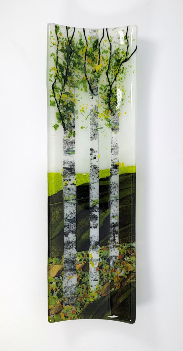 Green Field Triple Birch Tree Channel Plate