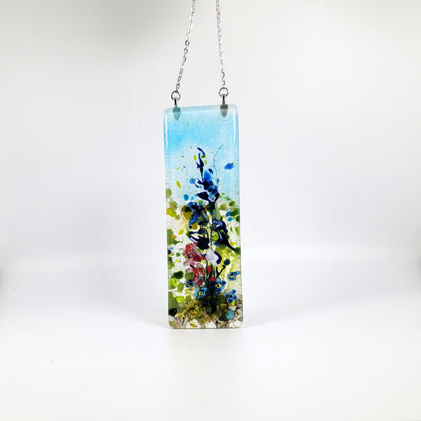 Blue Sky Blue Wildflower Small Window Hanger