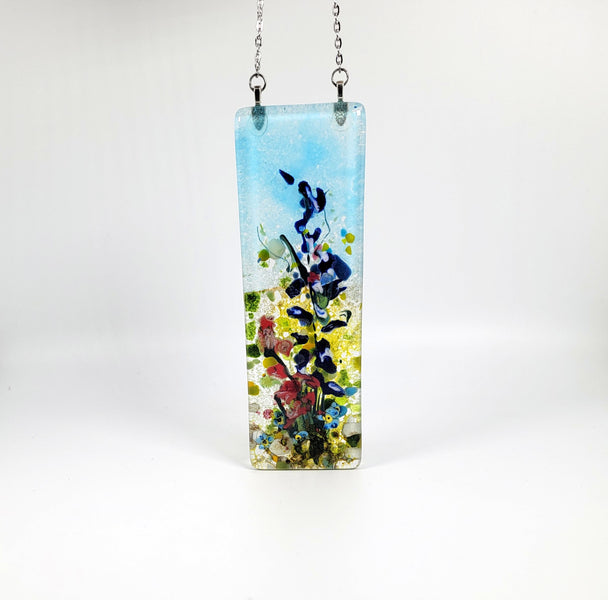 Blue Sky Blue Wildflower Small Window Hanger