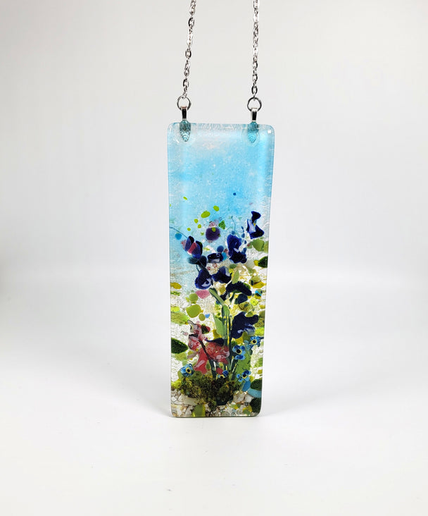Blue Sky Blue Wildflower Small Window Hanger