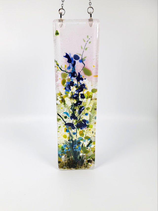 Pink Sky Blue Wildflower Window Hanger