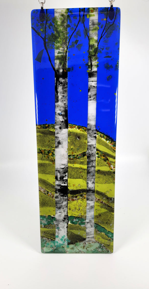 Night Sky Double Birch Window Hanger