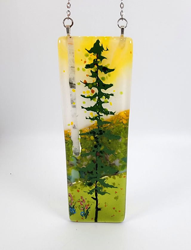 Yellow Sky Single Spruce with Birch Window Hanger