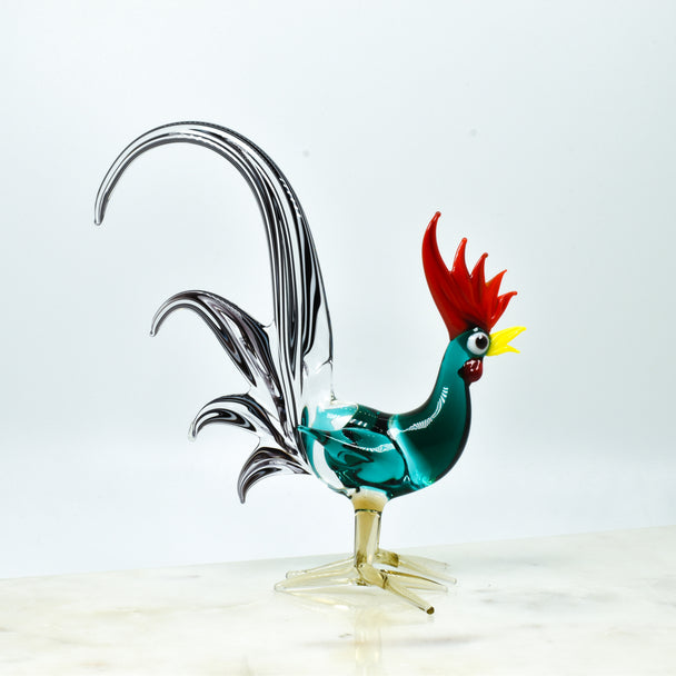Rooster Glass Sculpture