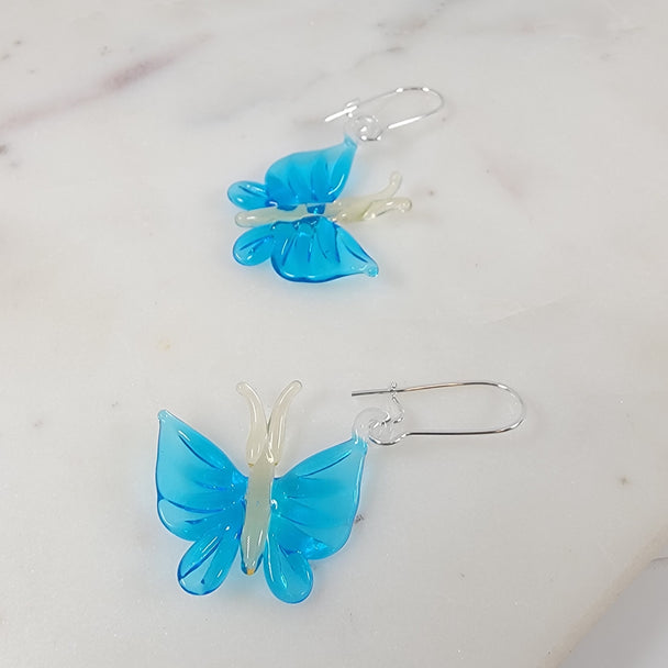 Mini Glass Butterfly Earrings
