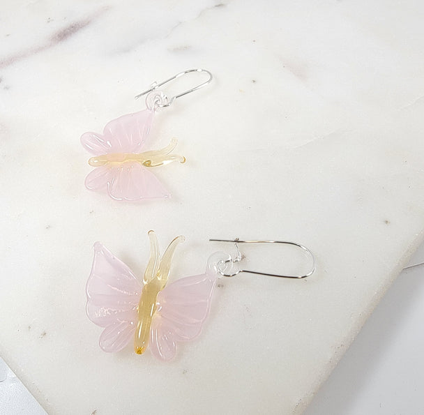Mini Glass Butterfly Earrings