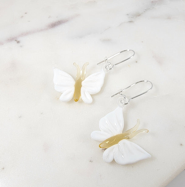 Mini Glass Butterfly Earrings