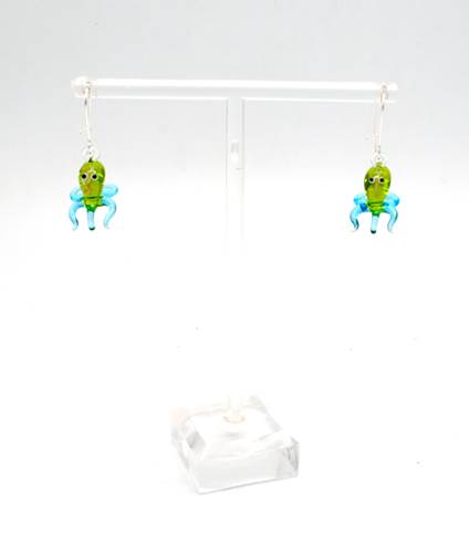 Mini Glass Octopus Earrings
