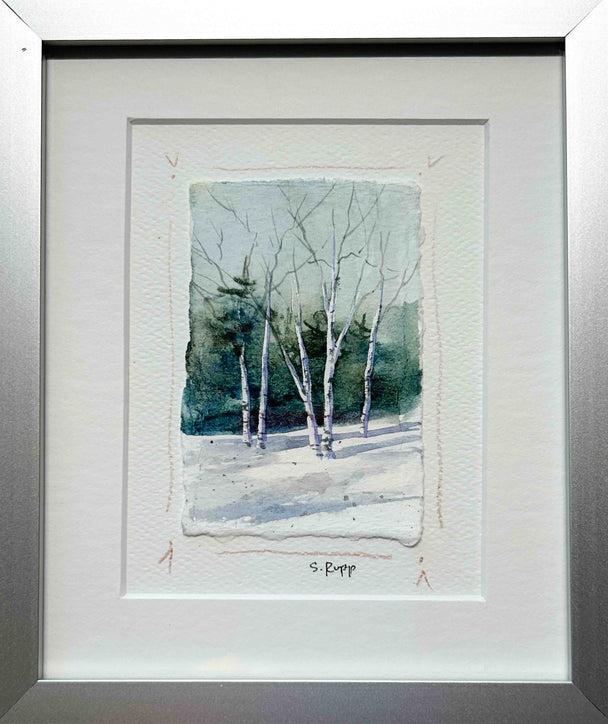 Winter Birches Framed Card #1