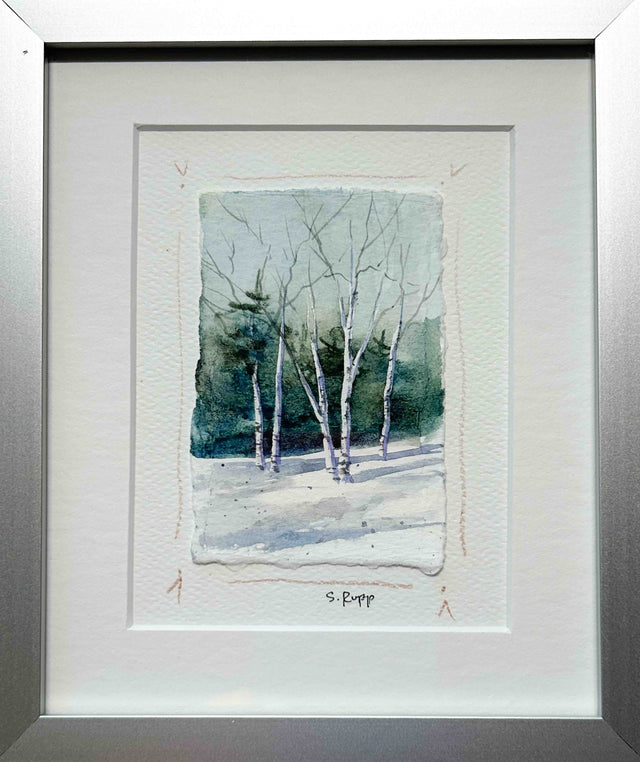 Winter Birches Framed Card #1