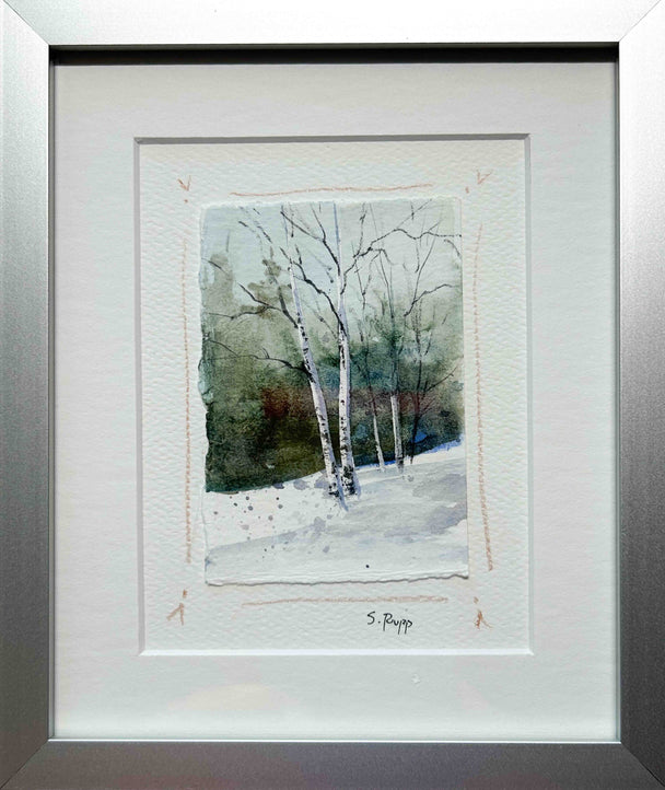 Winter Birches Framed Card #2