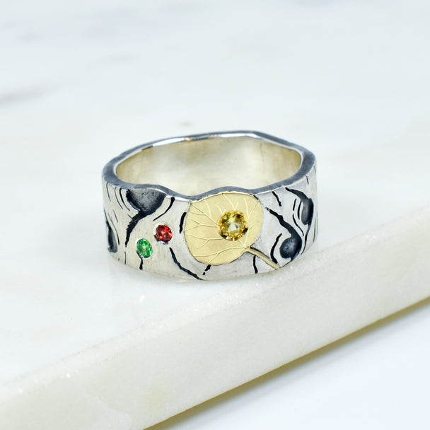 Three Stone Aspen Allure Leaf Ring