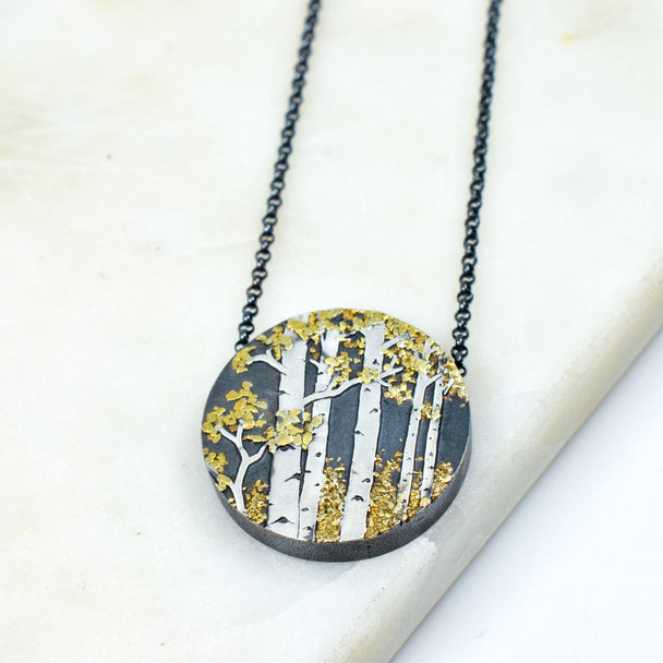 Aspen Trees Pendant Necklace