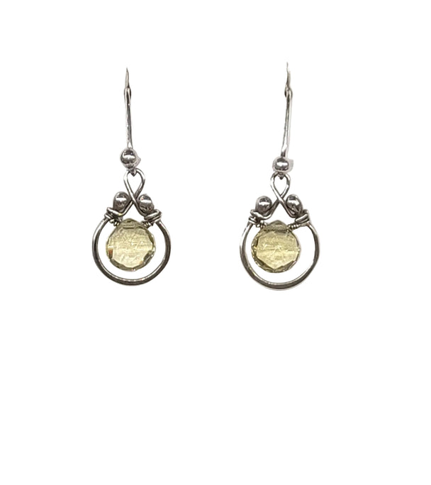 Olive Quartz Horseshoe Earrings