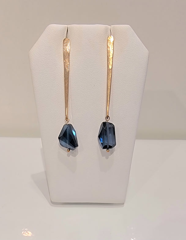 London Blue Topaz Wedge Gem Earrings