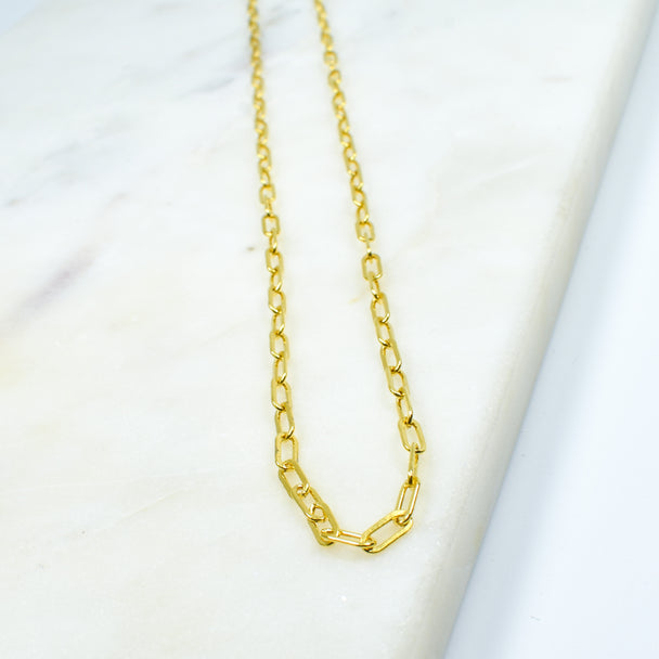 14K Gold Fill Paper Clip Necklace