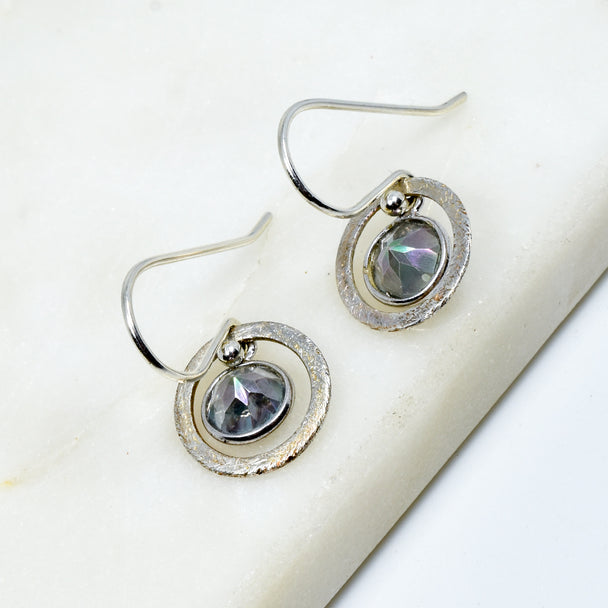 Mystic Topaz and Sterling Silver Circle Earrings