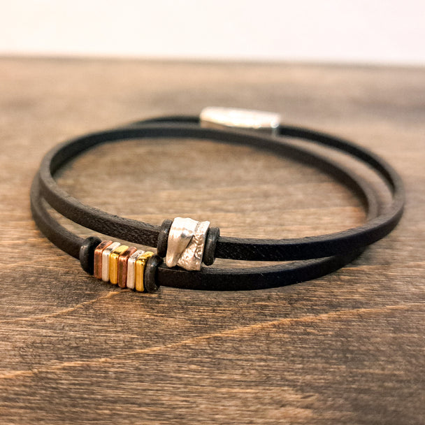 Black Square Wrap Bracelet