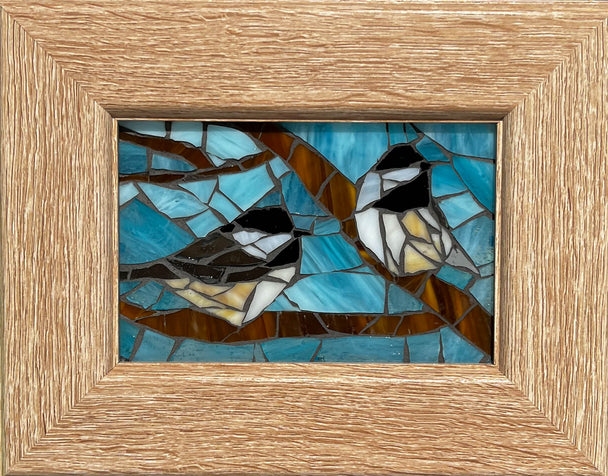 Chickadee Mosaic Window