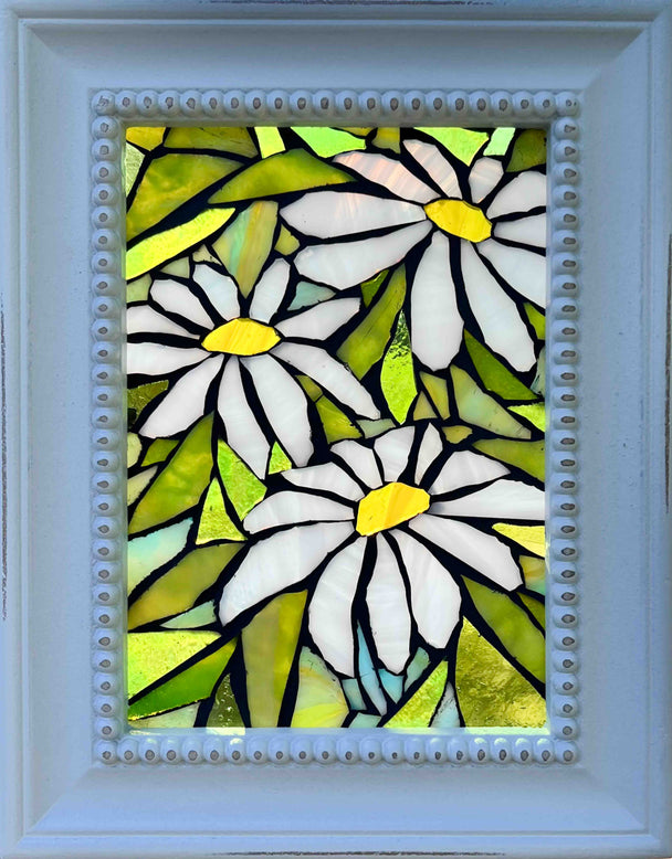 Delicate Daisy Mosaic Window