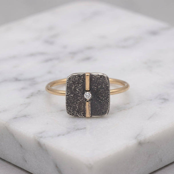 Divided Square Diamond Ring