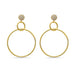 Diamond Hoop Post Earrings Yellow Gold