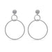 Diamond Hoop Post Earrings White Gold